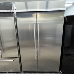 Kitchen Aid Side By Side Built In Stainless Steel 48” Refrigerator 