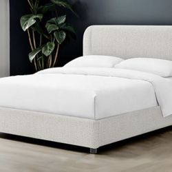 White Full Boucle Bed Frame Brand New In Box 