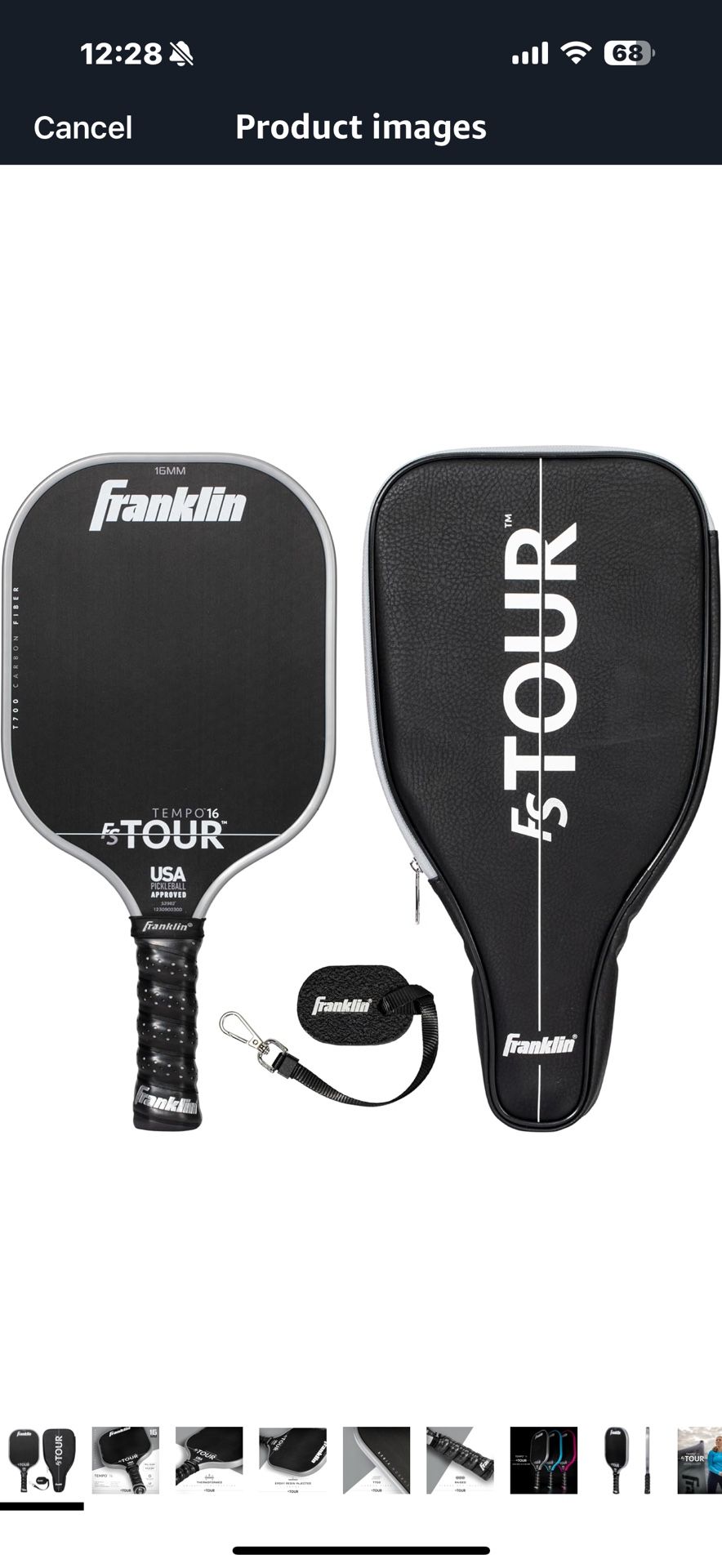 Franklin Sports Pro Pickleball Paddle Set - FS Tour Series Carbon Fiber Pickleball Paddle, Paddle Cover + Paddle Eraser - Official USA Pickleball (USA