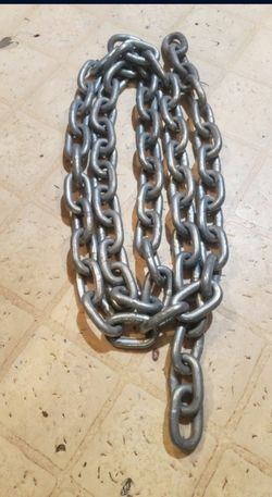 3/8 in Grade 30 Galvanized Steell Chain, 8 Feet Long