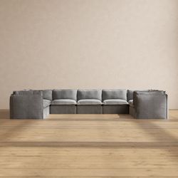 Anabei Washable Gray 9-Piece Modular Couch