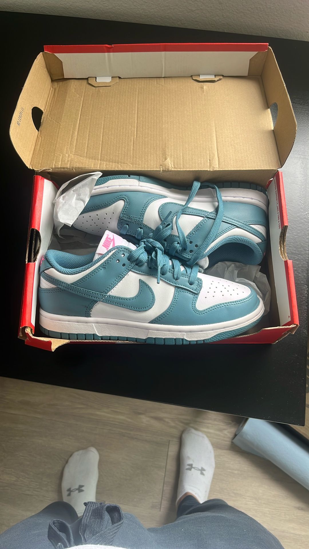 7 Women’s Nike Dunk Low White/Noise Aqua pinksicle