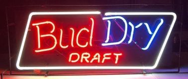 Vintage Discontinue Bud Dry Draft Neon Sign - Nice!
