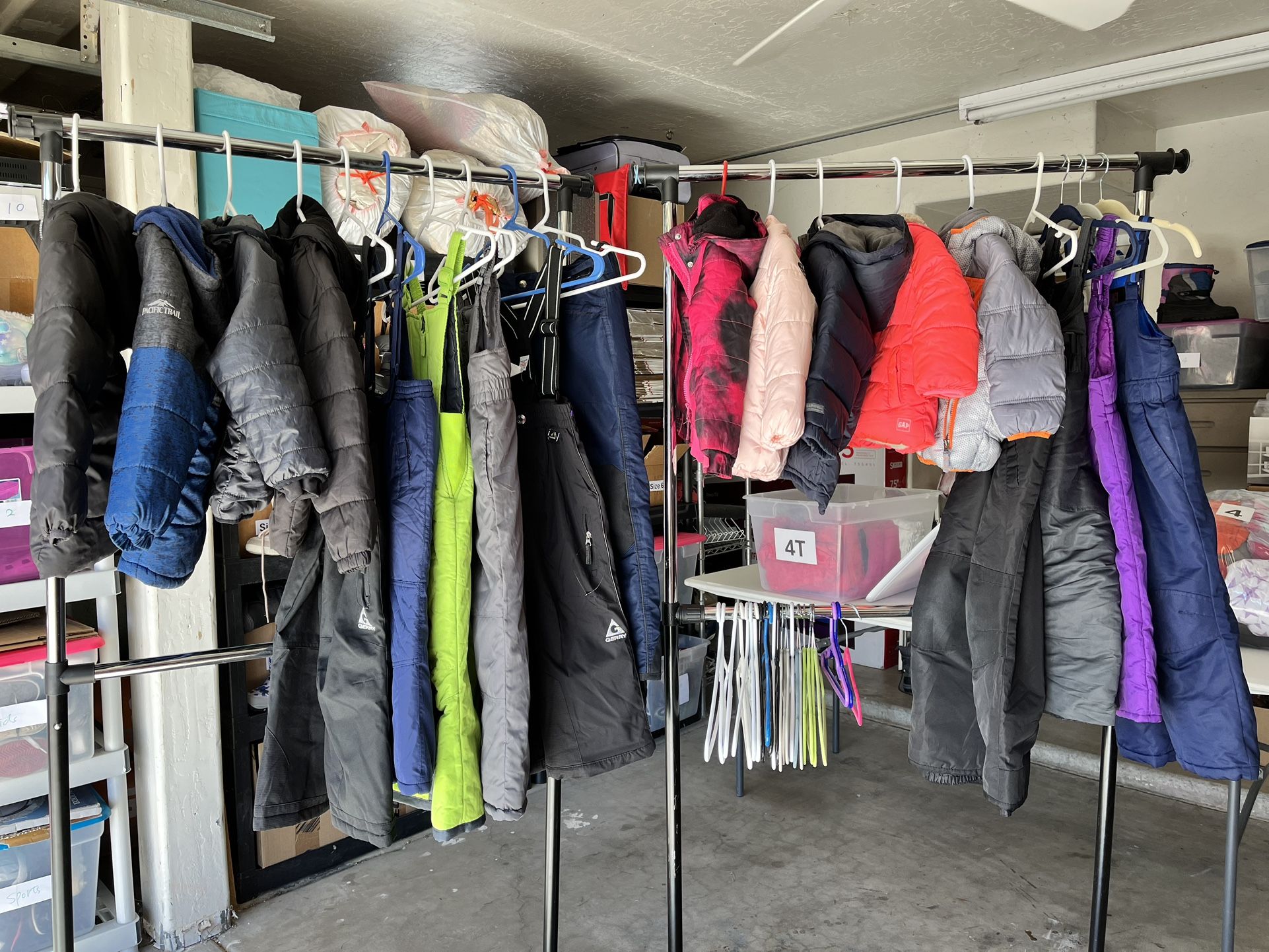 All sizes Kids Adult snow jacket, pants, bibs, boots, gloves and socks