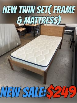 NEW TWIN SET( FRAME & MATTRESS INCLUDED)