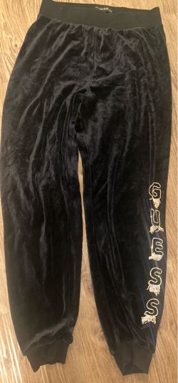 Guess Black Velvet Jogger Pants