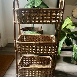 World Market Rattan 3 Tier Organizer 
