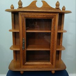 Vintage Wooden Footed Display Cabinet For Wall Or Tabletop, Mint Condition 