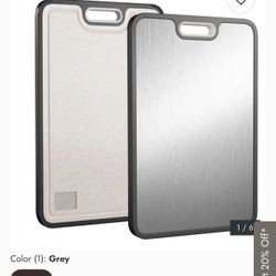 Cutting Board Double Sided, Pure Titanium and Wheat Straw PP 15.1×10.4 inch