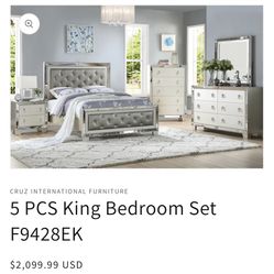 New 4 Piece King Bedroom Set 