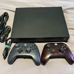 Xbox One X Console and Controllers