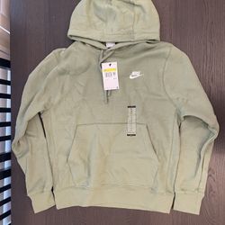Nike Club Fleece Pullover Hoodie Men’s Small BV2654-386 Oil Green