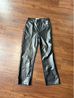 Abercrombie 90s Straight Faux Leather Pants Y2K Moto Quiet Luxury 28