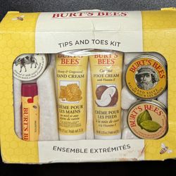 Burt's Bees Tips and Toes Gift Set, Hand, Foot, Cuticle Cream, Hand Salve, Lip B