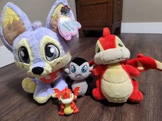 Four Neopets Plushies and Toy
