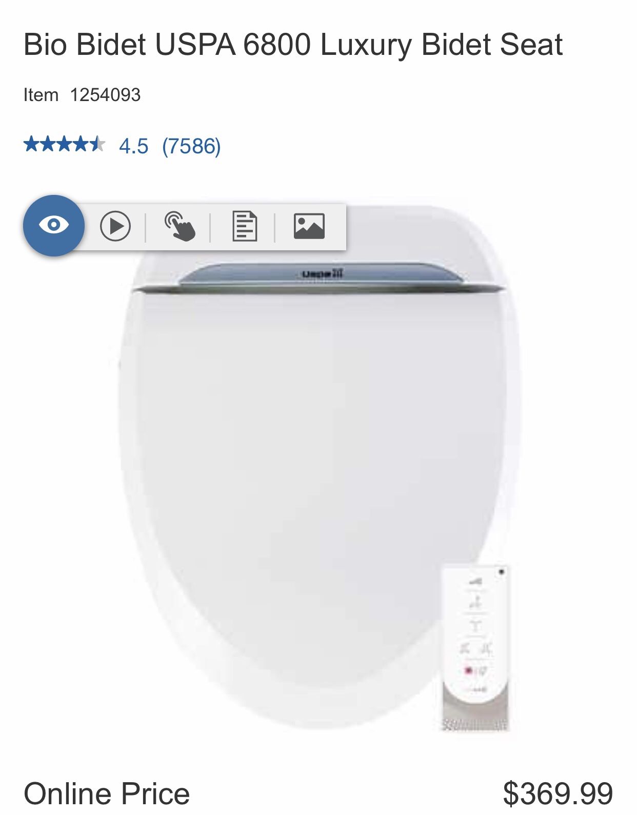 Bio Bidet USPA 6800 Luxury Bidet Seat (NEW in BOX)