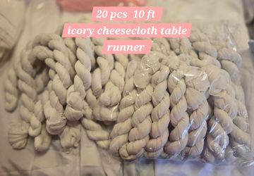 20-Pack Ivory Cheesecloth Table Runners 10 ft