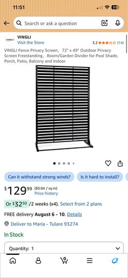 New privacy screen