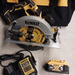 DEWALT CIRCULAR SAW 7-1/4" ADVANTAGE WITH BATTERY AND CHARGER 