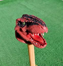 Tyrannosaurus Rex Dinosaur T-Rex Head Foluck Rubber Kid's Hand Puppet Toy EUC