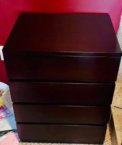 Quality Brazilian Dark Wood 4-Drawer Nightstand