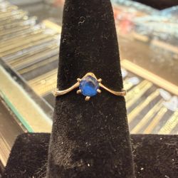 14KT Gold Ring W/ Blue Stone 39865-1