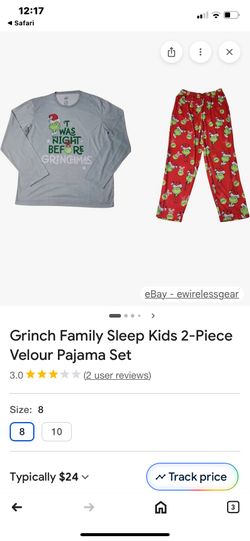Grinch Family Pajama, 2 Piece, New , Size  Child Size 6 Girls 