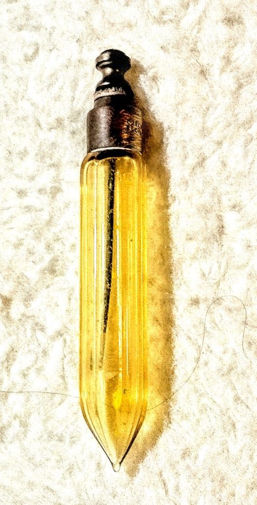 Antique Czechoslovakian Amber Glass Perfume Vial