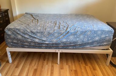 Queen bed frame and mattress