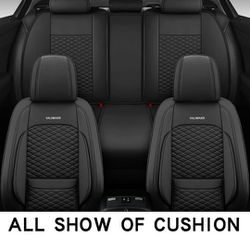 Faux Leather Car Seat Covers Full Set Fit for Cars Trucks Sedans SUVs, Waterproof Universal Fit.