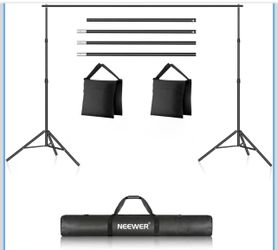 Neewer Photo Studio Backdrop Support System, 10ft/3m Wide 6.6ft/2m High Adjustable Background Stand with 4 Crossbars, 6 Backdrop, 2 Sandbags, and Carr