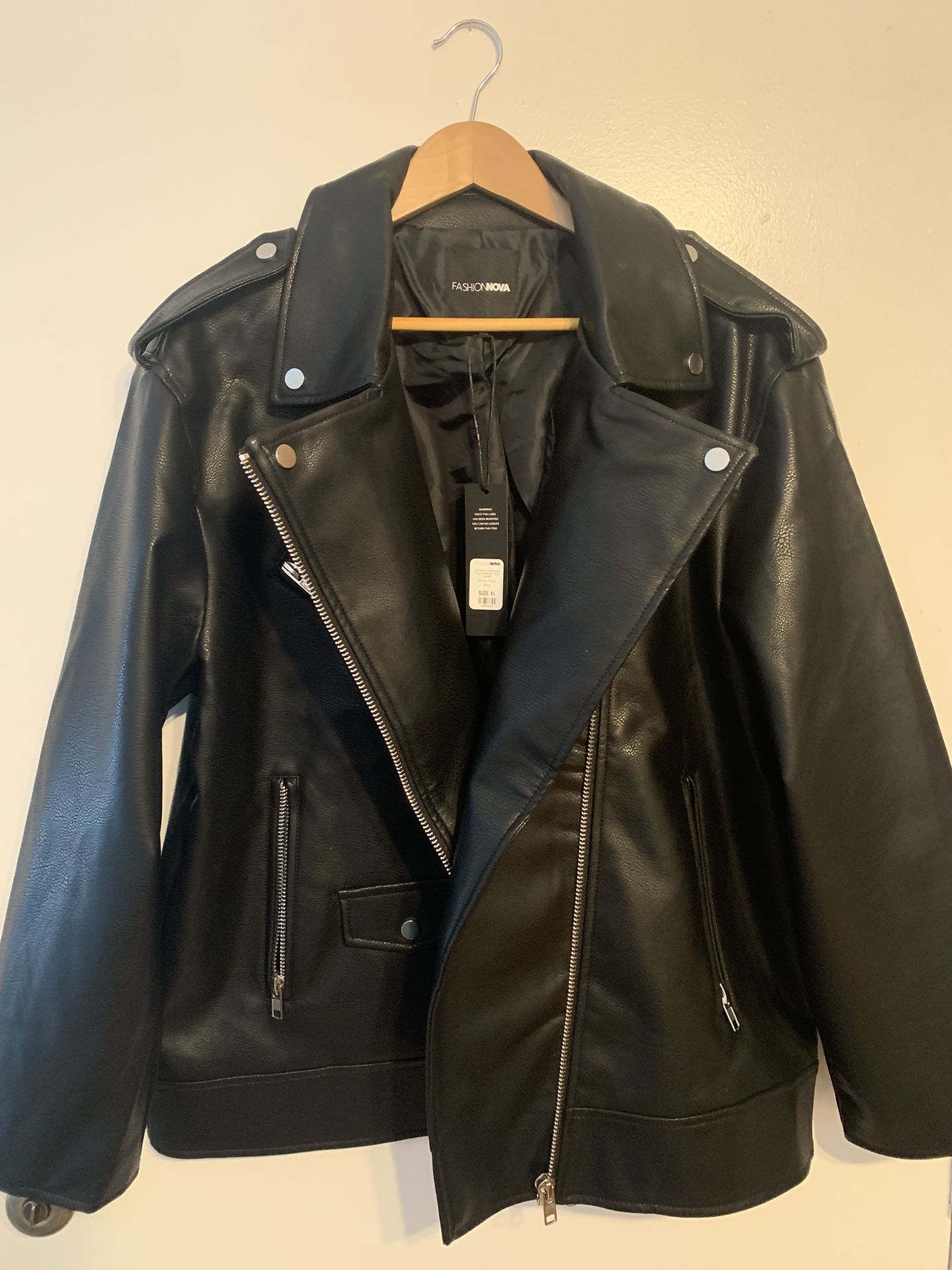 Faux Leather Moto Jacket