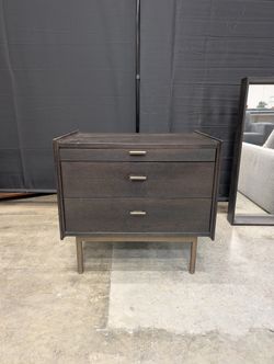 West Bros Dark Wood Three-Drawer Nightstand