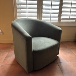 Green Velvet Swivel Chair 