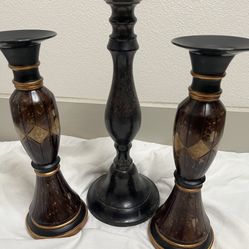 Vintage Candle Holders Set Of 3