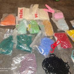Different Colors Of Seed Beads Entire Hanks Plus A Few Pearl Type Beads