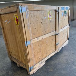 FREE Heavy-Duty Wooden Large Crates with Double Sided Door for Shipping, Storage, or Transporting