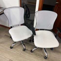 2 White Black Office Chairs 