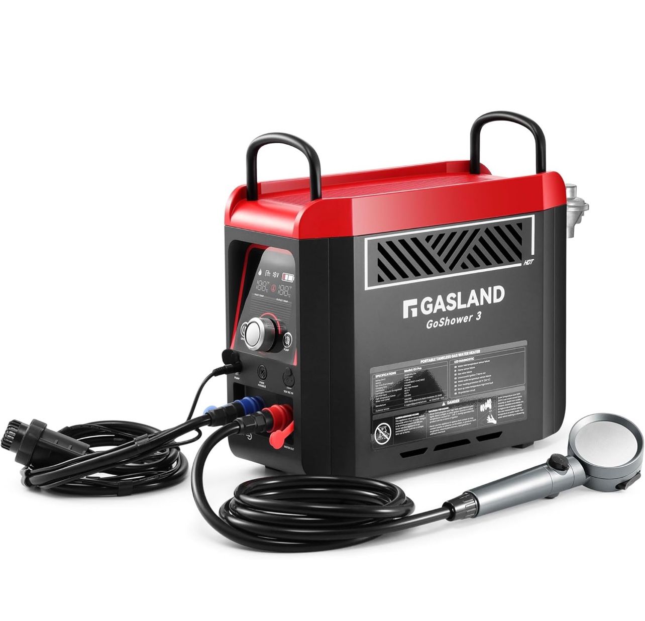 Brand New GASLAND G3 Pro Portable Water Heater, 1 lb Propane Water Heater Outdoor, Instant Hot Water Heater with 4000 mAh Rechargeable Built-in Batter