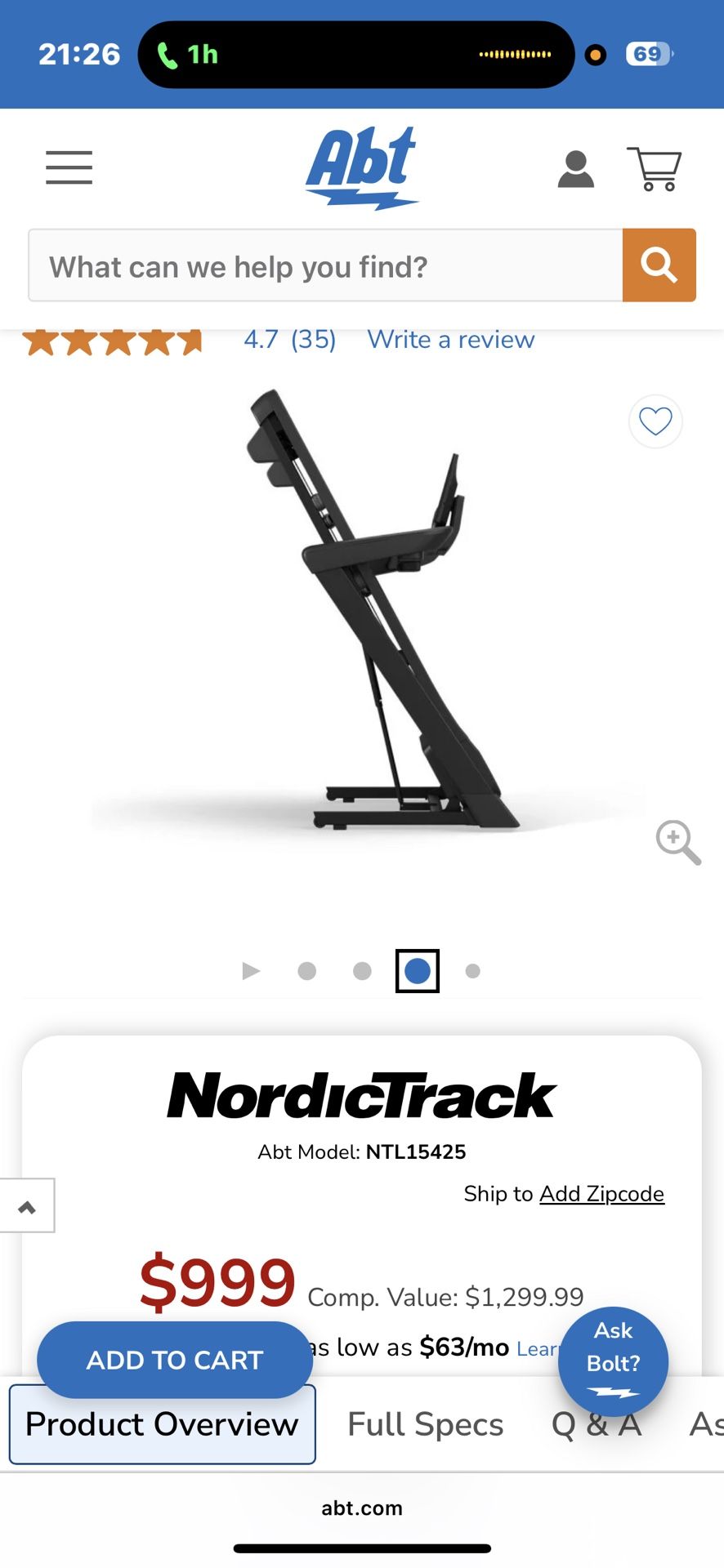 Nordic Track Treadmill