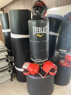 Everlast PowerCore Free Standing Heavy Bag + Boxing Gear