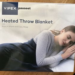 NIB Blue VIPEX Electric Heated Throw Blanket 50in x 60in 