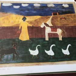 Framed Ltd Ed Signed Lithograph "Eva, Bud and Boo Boo" 28.5x 26.5 -AMOS GENTRY