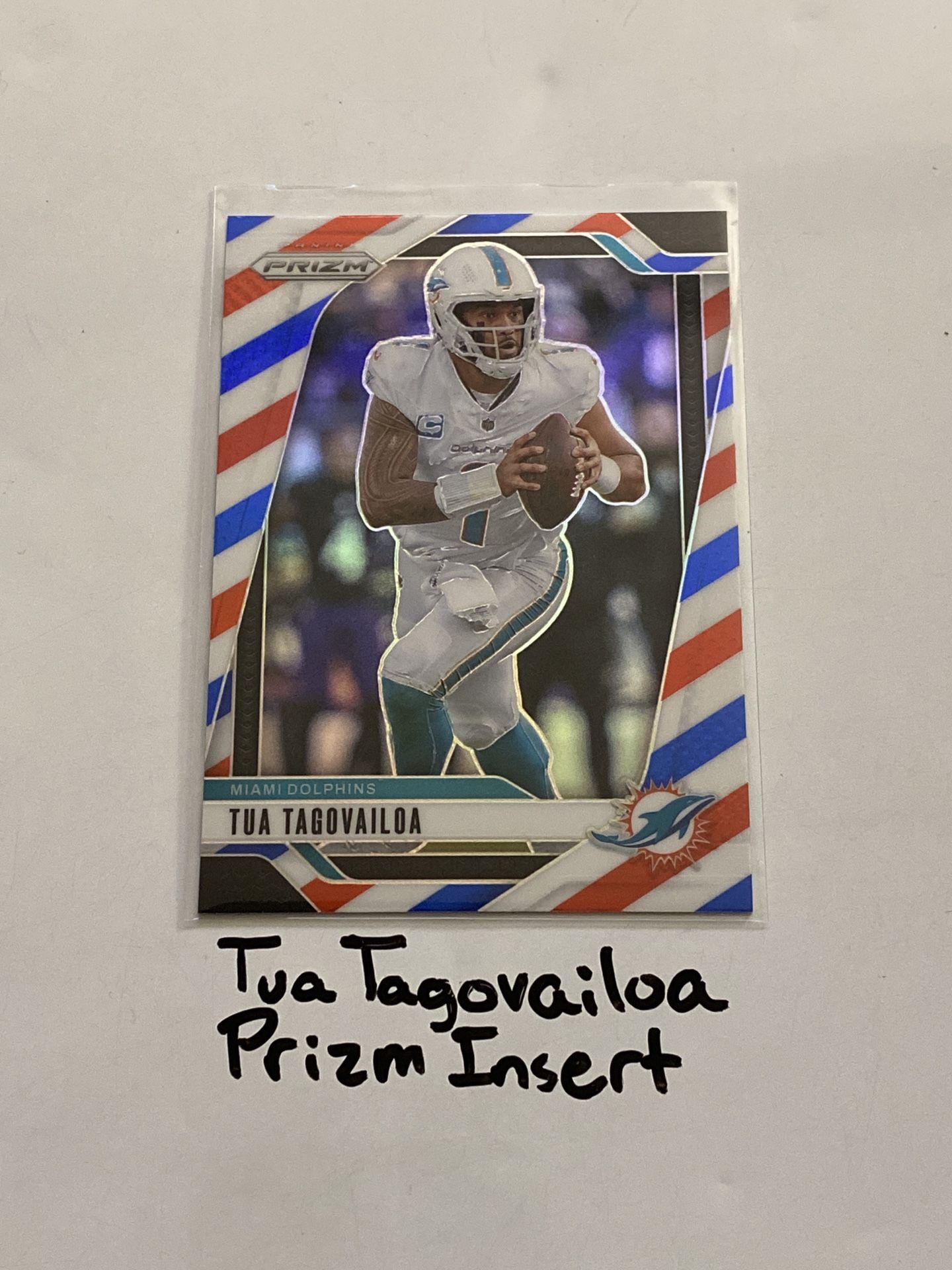 Tua Tagovailoa Miami Dolphins QB Prizm Short Print Insert Card.