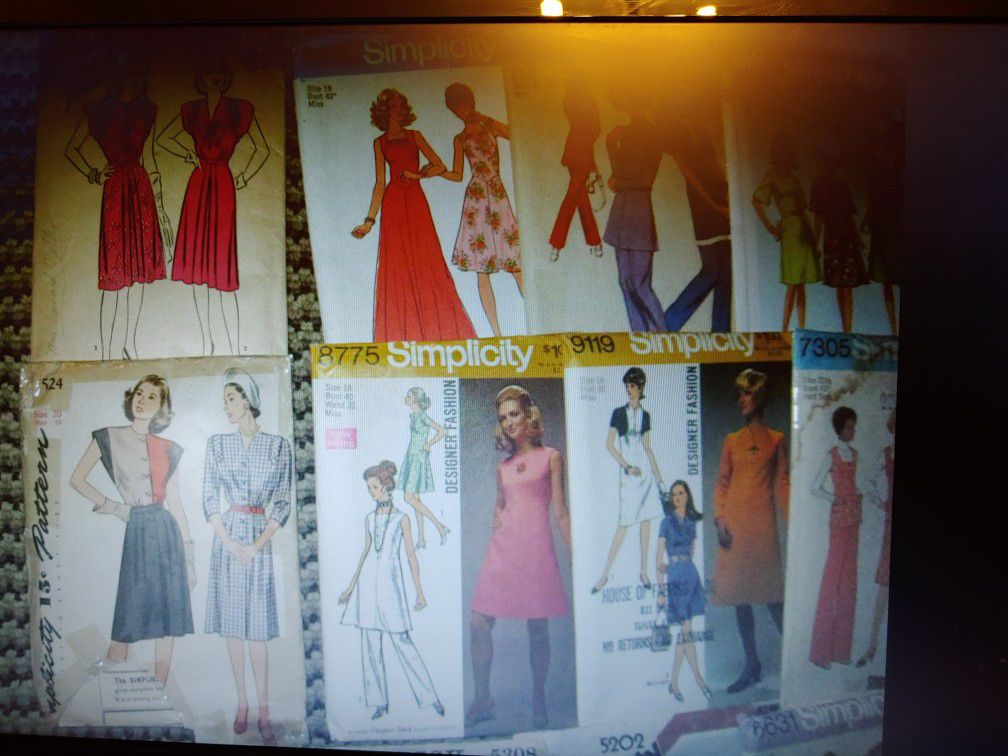 40 Sewing Patterns Women's 60's- 90's