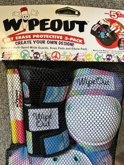 Wipeout Dry Erase kids pad set skating cycling protection gear 