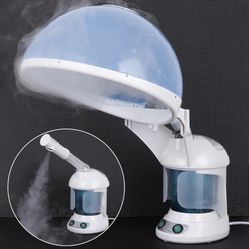 Portable 2 In 1 Hair and Facial Steamer with Bonnet Hood for Personal Home Use