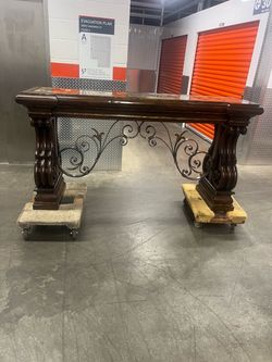 Table  ( giant entry lobby table, solid wood 🪵.