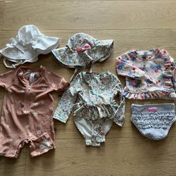 Ruffle butts, Modern Moments baby girl 12-18 months swimsuits & swim hats