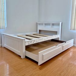 New Full Bed With Trundle Frame 